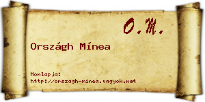 Országh Mínea névjegykártya